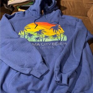 Gildan Blue  Panama City Hoodie with Tropical Graphic